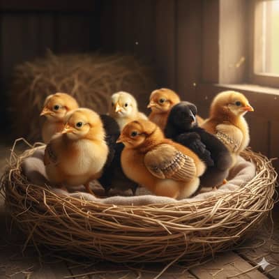 golden heavy buff chicks black heavy Buff chicks