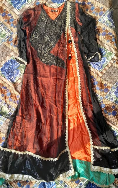 party wear 2 piece net maxi