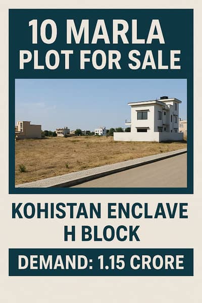 Prime location plot in Kohistan enclave H block