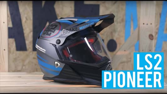 LS2 MX436 Pioneer Evo Quarterback Matt Titanium Black Blue Helmet