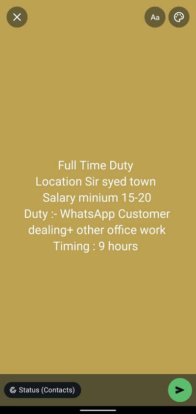 Need student for Responsible job