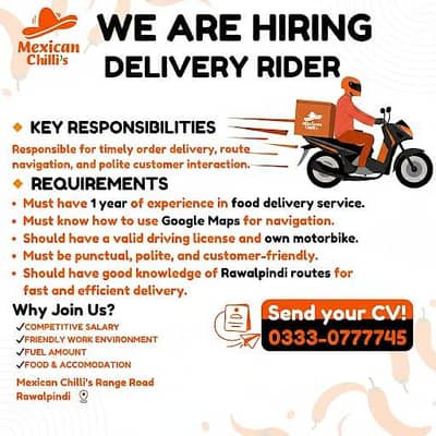 Delivery Rider Jobs in Rawalpindi