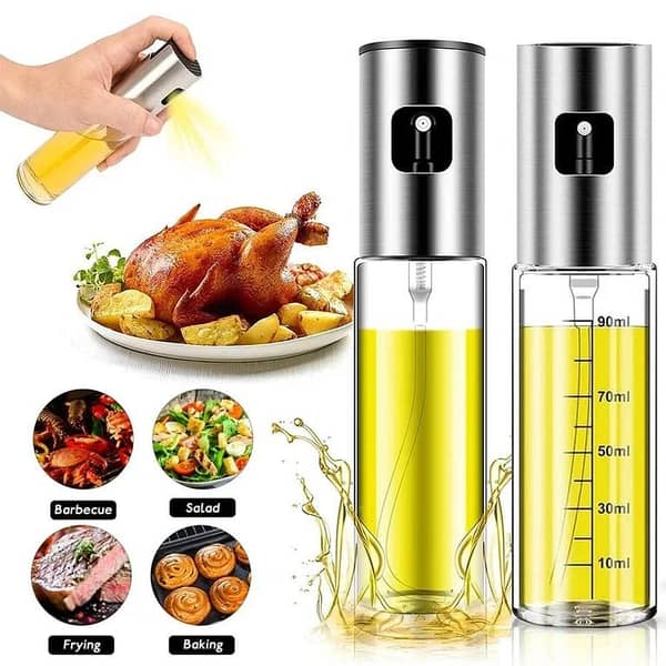 Olive Oil Spray Mister Bottle - Glass Sprayer for Cooking, Salad, BBQ & Baking