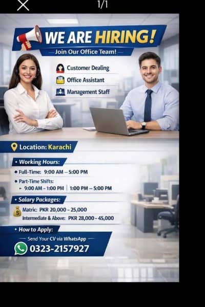 we need staff male and female