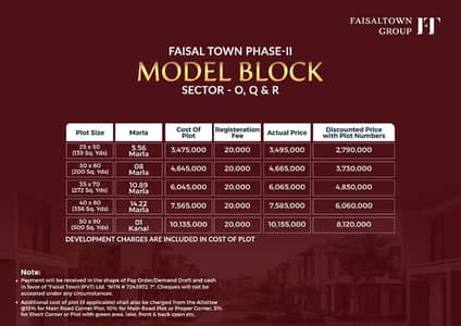 Faisal town phase 2 model block plot available for sale