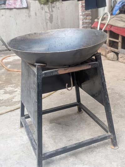 23 inch karahi. . . . . 2 feet karahi stand . . . چپس کے لیے کڑاہی اور اسٹینڈ