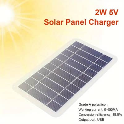 Portable Solar Charger with USB – 2W