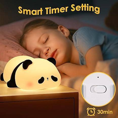 Cute Panda Night Light, LED Squishy Novelty Animal Night Lamp, Food Grade Silicone 3 Level Dimmable Nursery Nightlight for Desk Decor, Funny Gifts Stuff for Boys Girls Baby