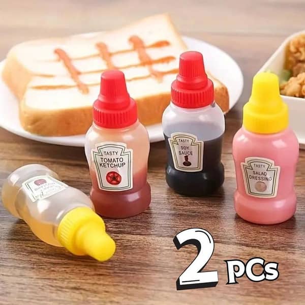 4/12 Packs of Mini Portable Sauce Bottles Ketchup Containers for Lunch Boxes, Featuring Labels for Condiments - Perfect for Travel and Picnics