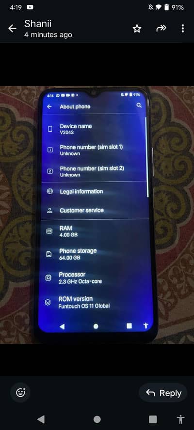 vivo Y20 urgent sale