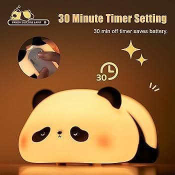 Cute Panda Night Light, LED Squishy Novelty Animal Night Lamp, 3 Level Dimmable Nursery Nightlight for Breastfeeding Toddler Baby Kids Decor, Cool Gifts Kids