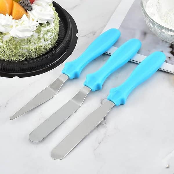 3Pcs Set Stainless Steel Cake Spatulas - Icing Spatula and Palette Knife