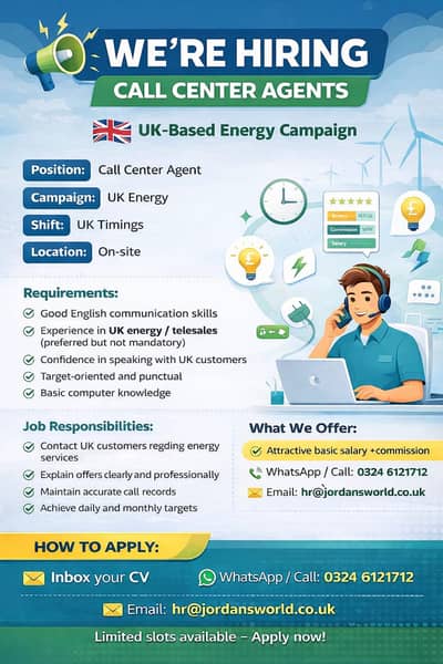 Call Center Agents || UK CSR Jobs || Evening (Male & Female) || Jobs