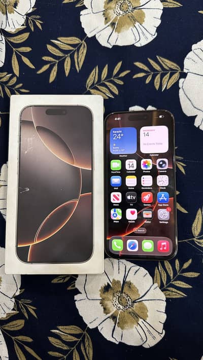 Apple Iphone 16 Pro Physical + E sim Complete Box PTA Approved