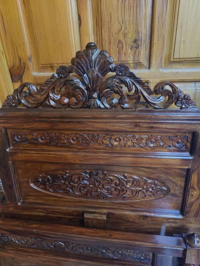 Pure Wooden Chinioti Design 2 single beds new. . .