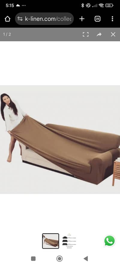 k-linen sofa cover, camel brown, jersey. brand new.