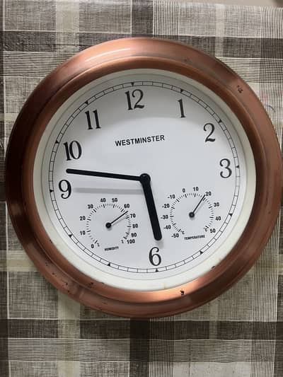 Wall Clock "Westminster" Outdoor Thermometer and Hygrometer