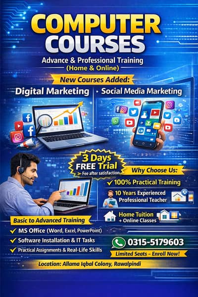 Computer & Digital Marketing Courses | Home & Online Training