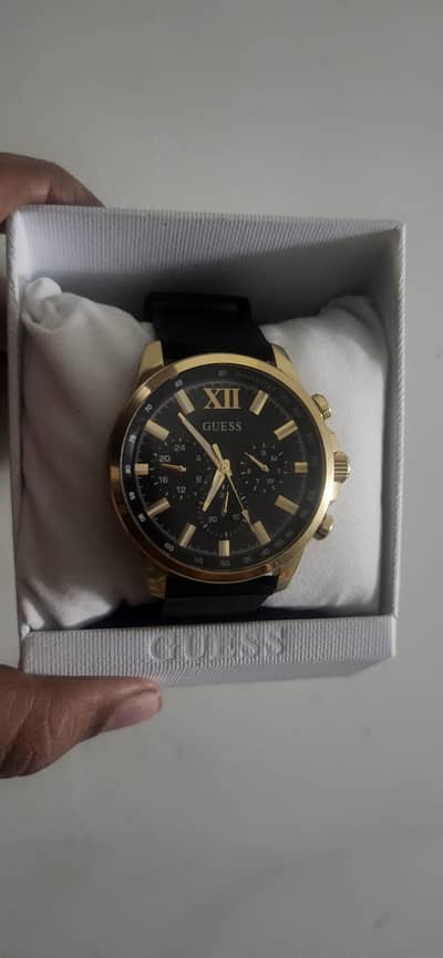 guess golden black silicon strip