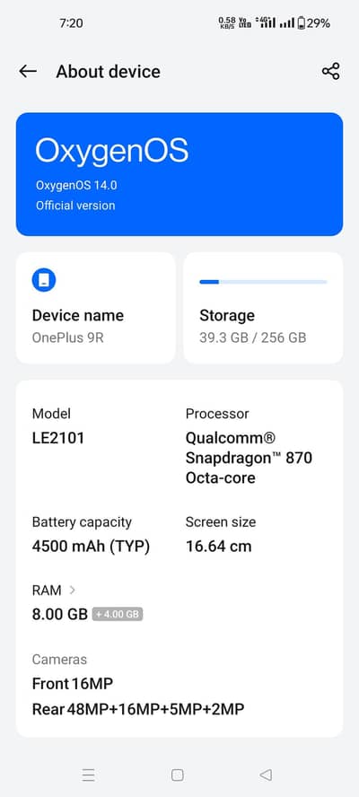 oneplus 9 r 8 256gp condition 10.9. 5