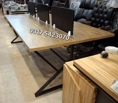 Office Workstation 6 six person sitting Table Metal Base