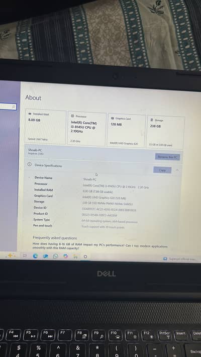Dell inspiron 3583 Core i3 8th generation
