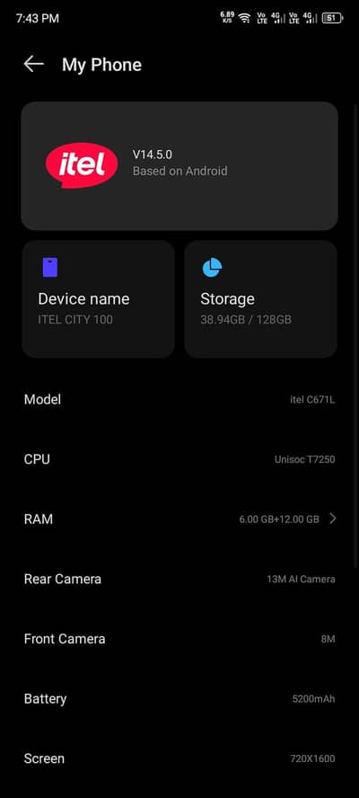 ITEL CITY 100 FOR SALE NEW CONDITION