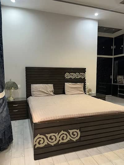 King Size bed/ king size spring mattress/side tables/dressing