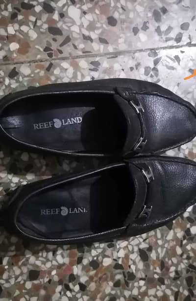 Black Leather Loafers - Reef Land Brand Size 8