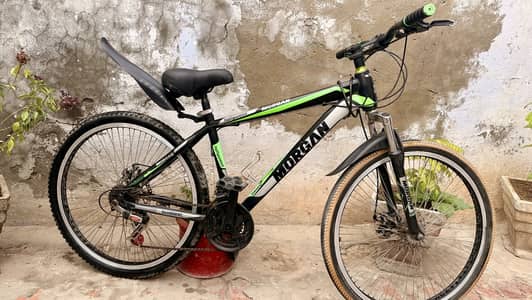 Mountain bike with disk brakes and gears