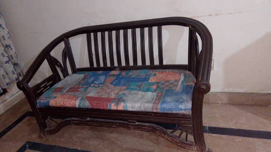 Wooden Sofa Set – 3+1+1 – Good Condition