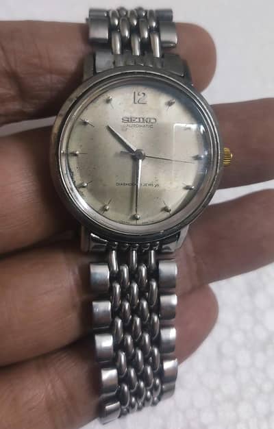 Rear Seiko Automatic 6201 Movement 1962 model what's app 03071138819