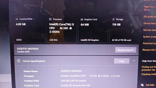 Toshiba satellite laptop