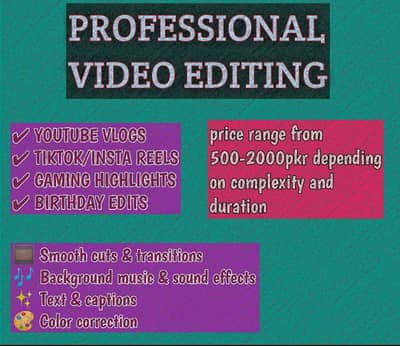 Professional Video Editing – YouTube, TikTok, Reels & More