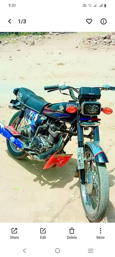 Honda 125 sports bike black color very fantastic engine 03247413709/10