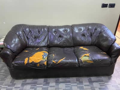 5 seater sofa + 2 single bed without foam + seethi