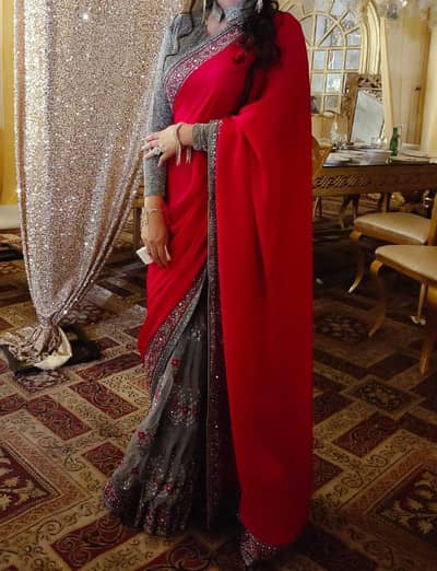 Preloved | fancy Saree | one time used | net stuff |