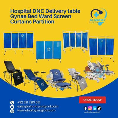 Hospital DNC Delivery table Gynae Bed Ward Screen Curtains Partition