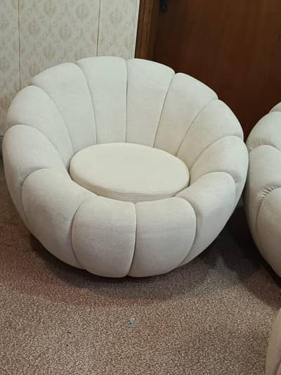 Two single seater sofa with two ottoman stool