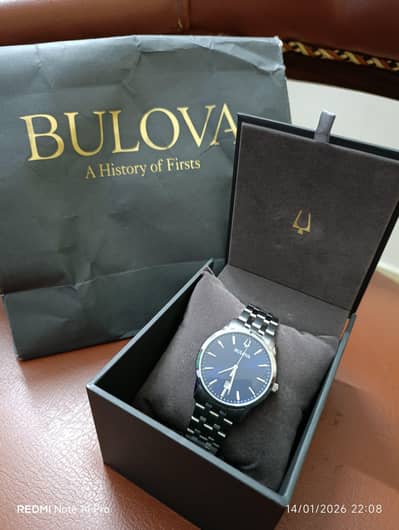 Brand New Untouched Blue Dial BULOVA watch with all official Docs.