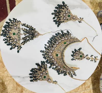 Bridal Green & Golden Jewellery Set