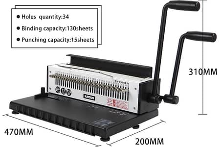 Wire Binding Machine - Square Punch - Full Steel - Rayson TD-1500B34
