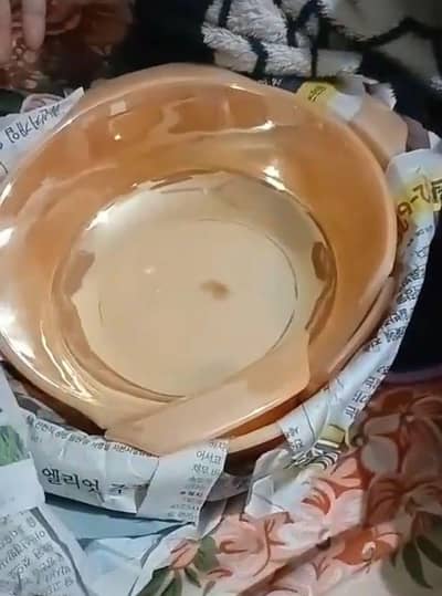 Orange pure Japanese stone dinner set