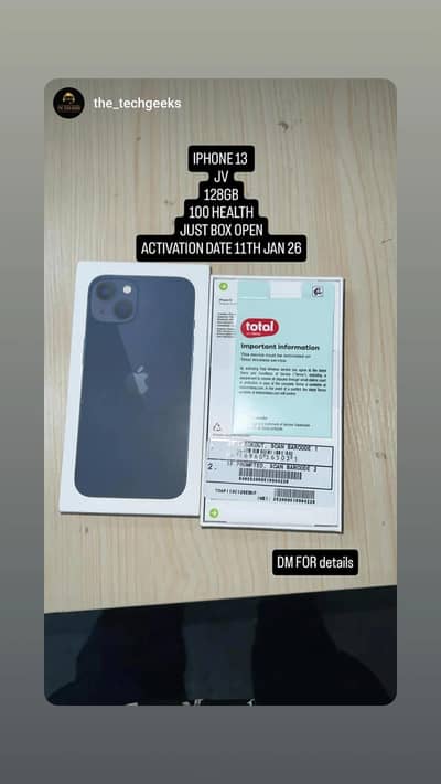 IPHONE 13 JV JUST BOX OPEN