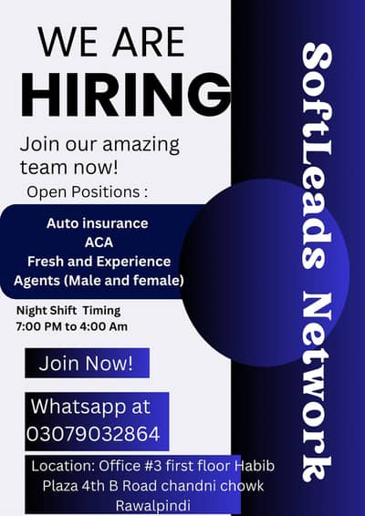 We are hiring in call centre agents. Male and Females.