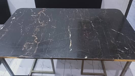 wooden dinning table with marble texture