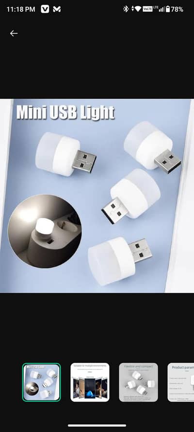 5 PCs mini USB lights