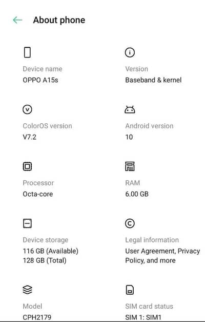 Oppo A15s Sale Or Exchange