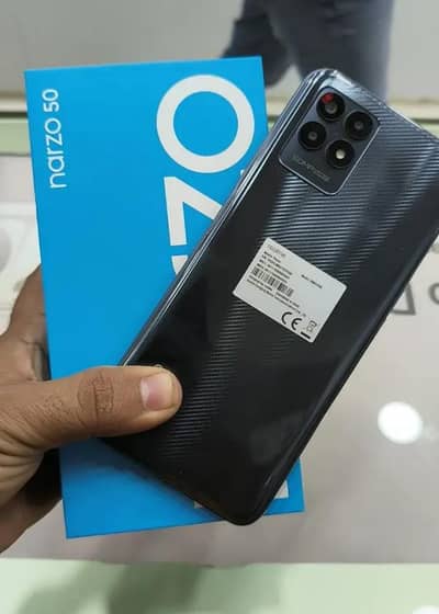 Realme Narzo 50 Carbon Fiber body with 33W Original Power Charger