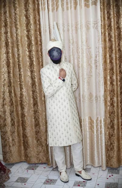 groom sherwani  with kula and shoes